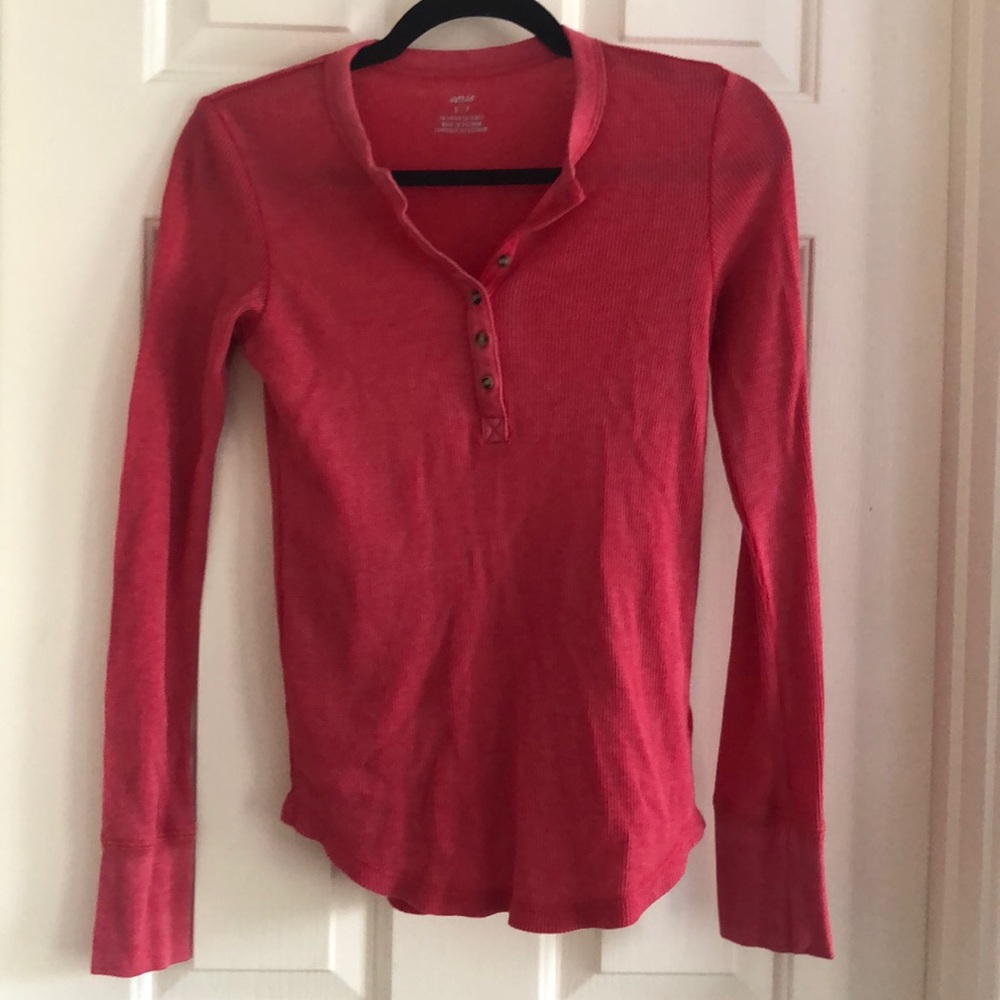 Aerie fitted thermal henley long sleeve top